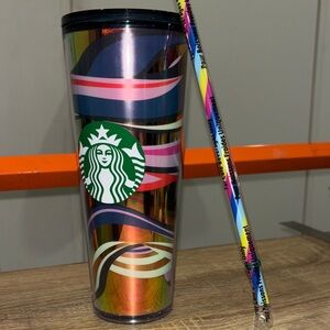 Starbucks Iridescent Tumbler with Multicolor Straw